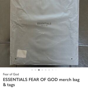 Fear of God Essentials clear zip bag no tags just bag